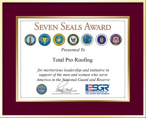 Total Pro Roofing - ESGR Seven Seals Award recipient - 2017